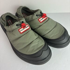 Hunter Men's Olive and Black Slip-On Boots